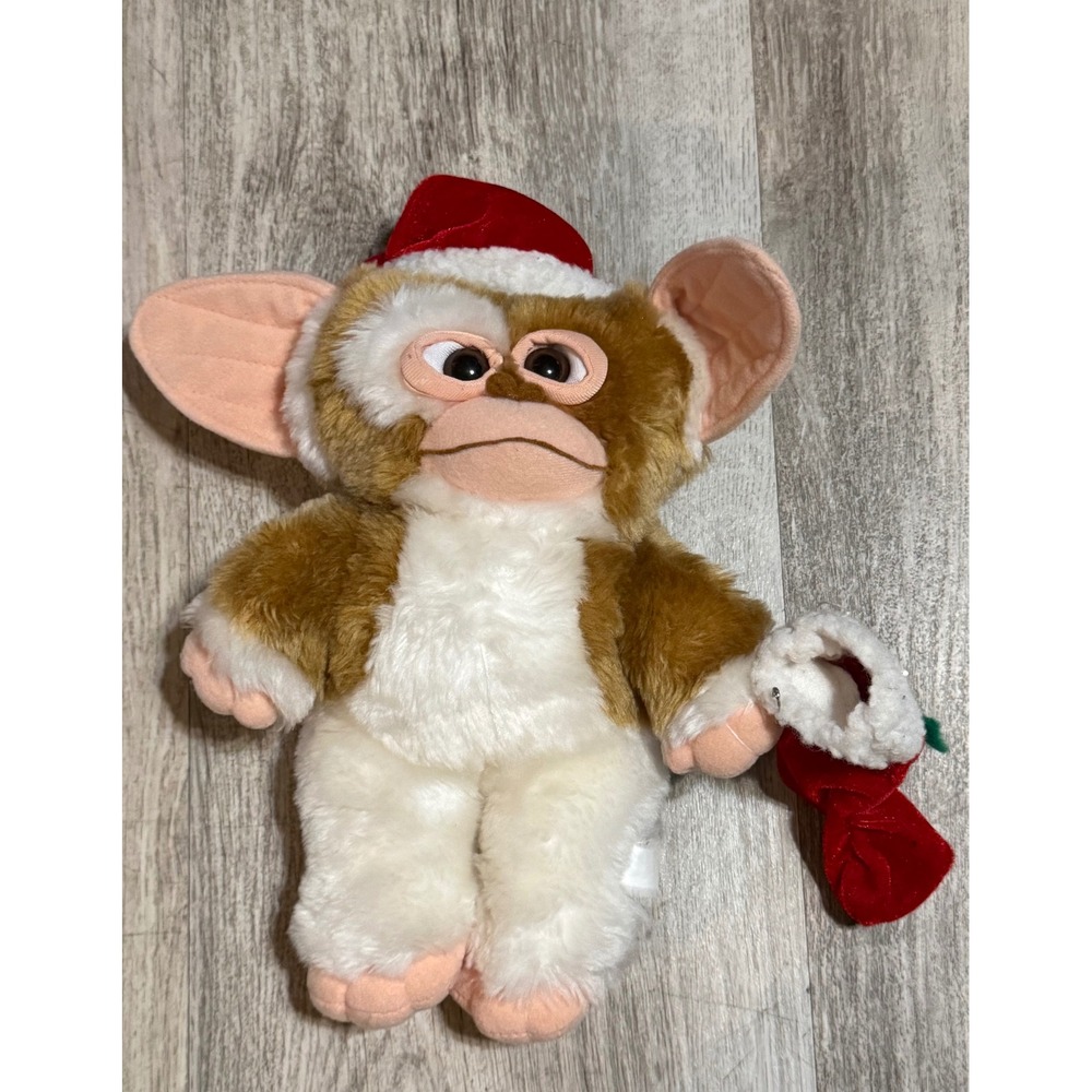 Gremlins Gizmo Santa Hat Plush Holiday Mogwai with Stocking 11 Inch Toy